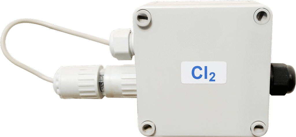 Sensor de fuga de cloro con generador de auto prueba