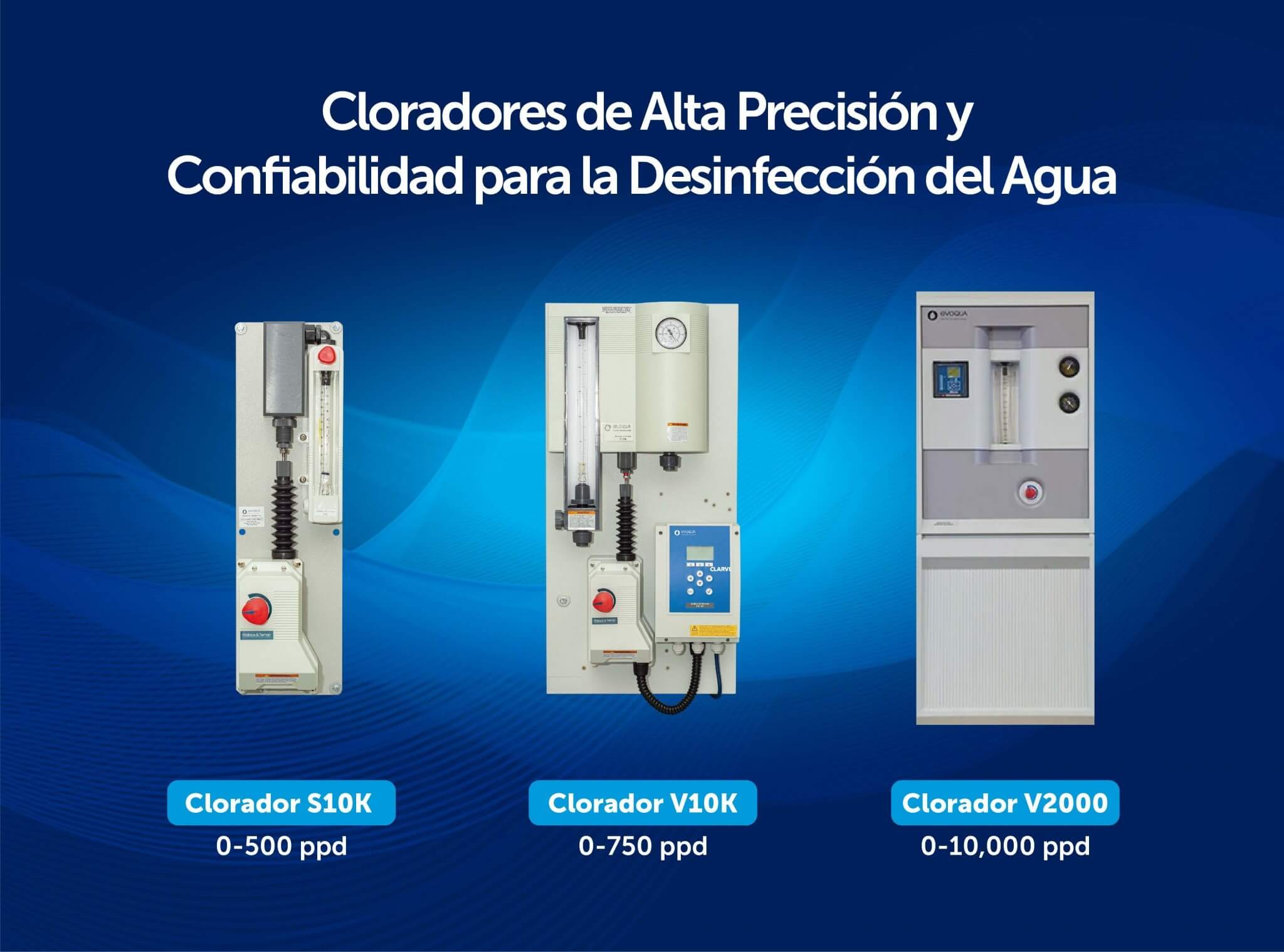 Cloradores Wallace & Tiernan Xylem S10K, V10K y V2000 distribuidos por CLARVI.