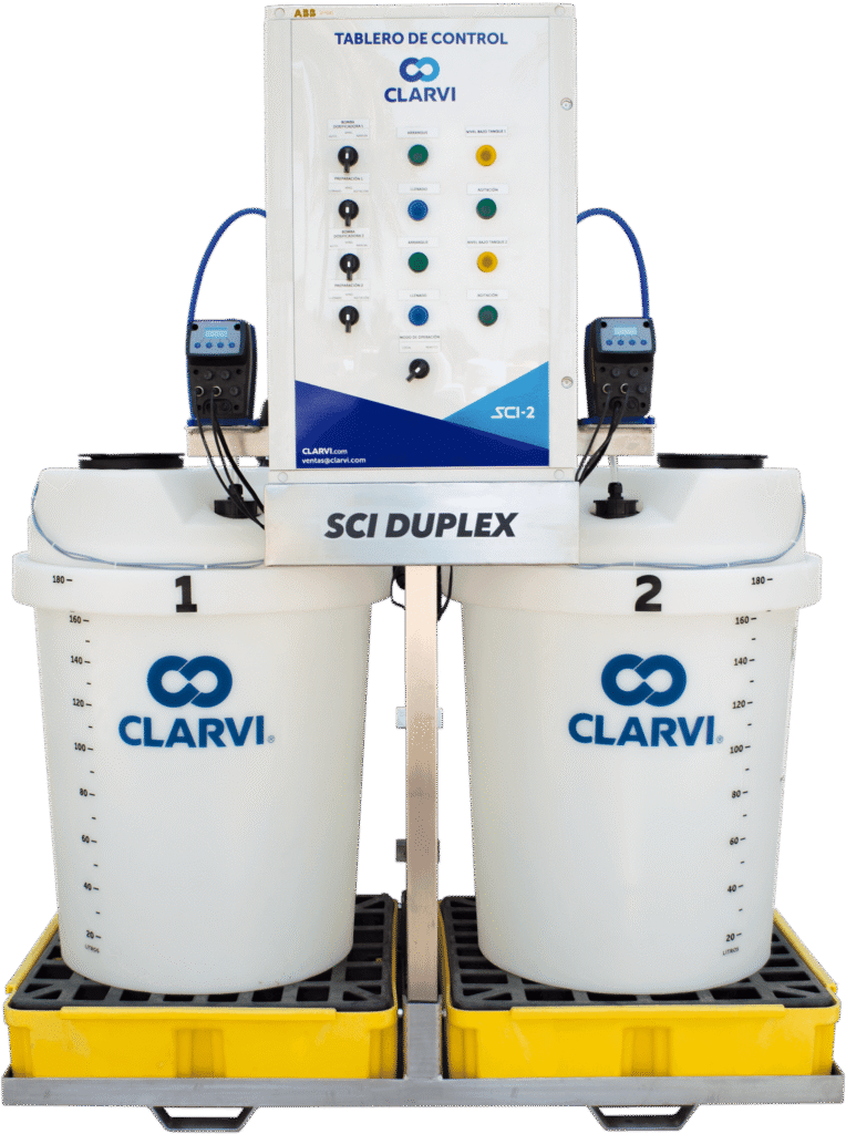 CLARVI SCI-2 DÚPLEX, sistema de dosificación automático y dosificador de productos químicos industriales.