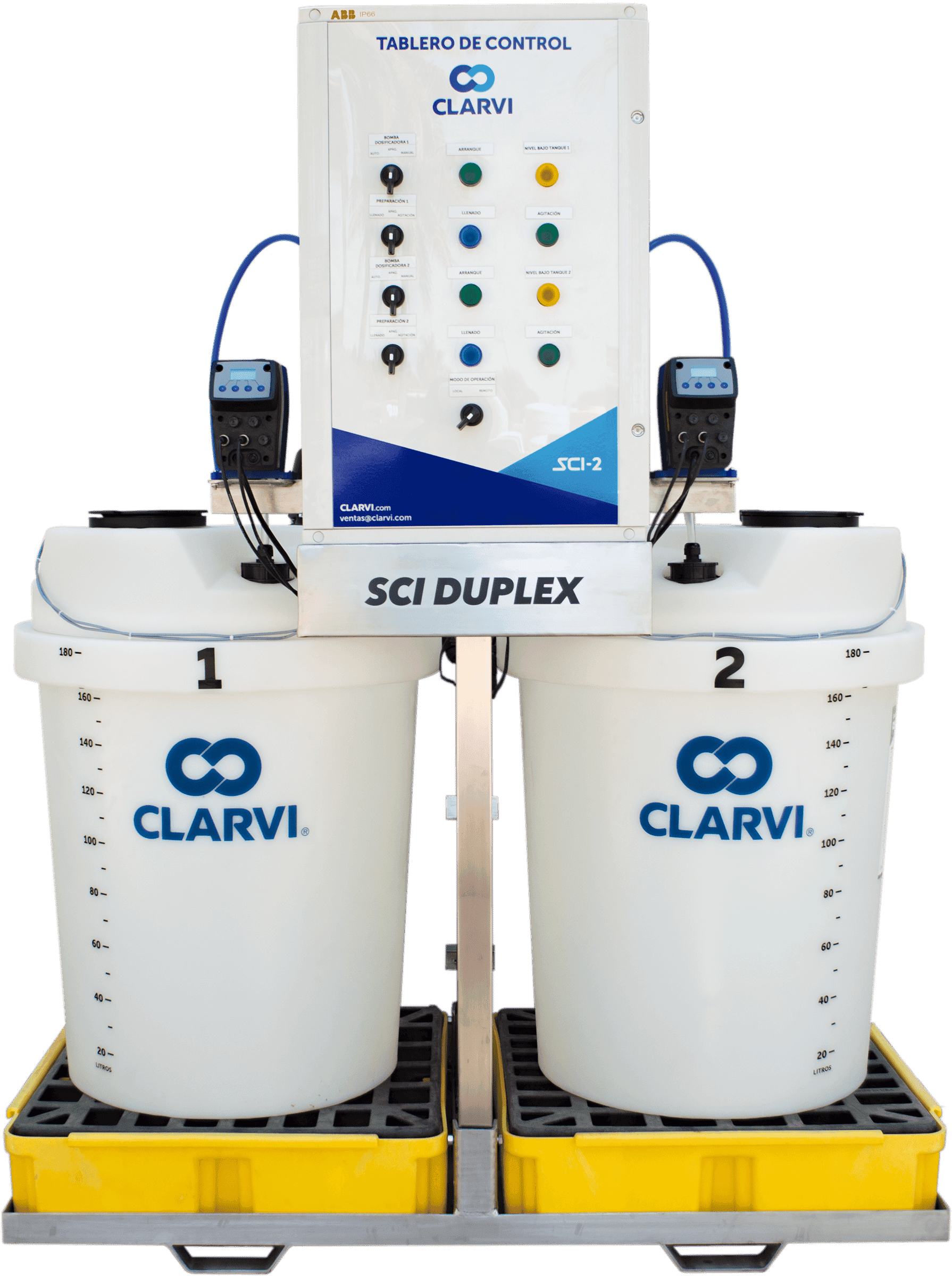 CLARVI SCI-2 DÚPLEX, sistema de dosificación automático y dosificador de productos químicos industriales.